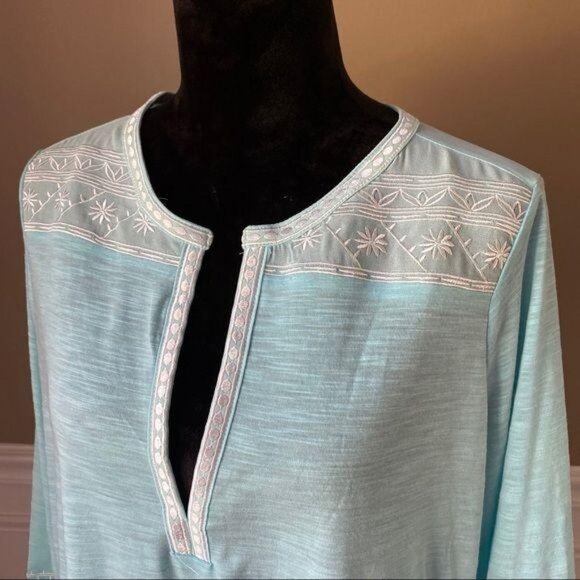 URBAN CO Cotton Size Small Oversized 3/4 Sleeve Top EMBRIODERED - Picture 8 of 8